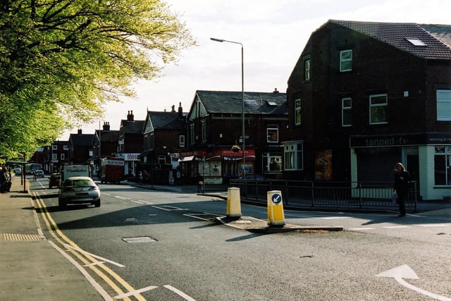 Beeston Road looking west. The terraced streets on the right run between Wooler Road and Beeston Road.