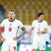 DEFIANCE: From Leeds United's England international star Kalvin Phillips, left, pictured during Saturday evening's Nations League clash against Italy at Molineux.
Photo by Matteo Ciambelli/DeFodi Images via Getty Images.