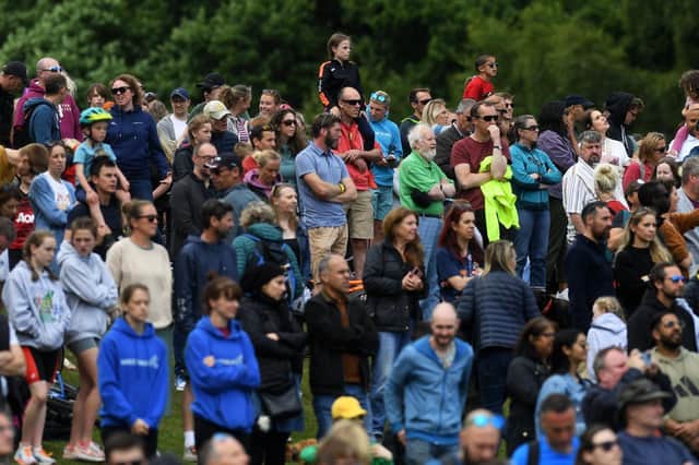 Crowds gather in Roundhay Park for the AJ Bell World Triathlon Leeds 2022.