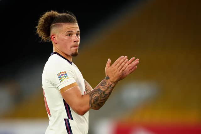 BACK FIT: Leeds United's England international star Kalvin Phillips, pictured in Saturday evening's Nations League clash against Italy at Molineux.
Photo by James Baylis - AMA/Getty Images.
