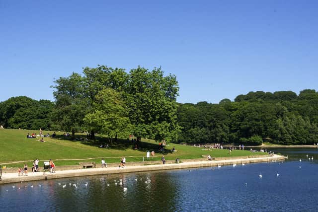 There will be a heatwave in Leeds this week as people flock to open spaces like Roundhay Park, pictured.