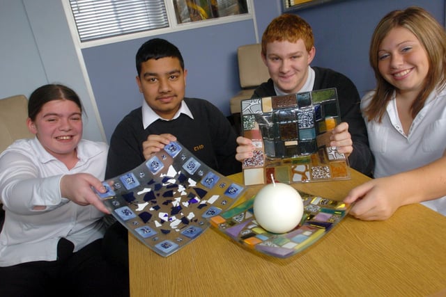 Pupils  started their own company selling glassware in November 2004. Pictured, from left, are Rebecca Keeting, Hashim, Baksh, Benn Mann and Laura Garrett.