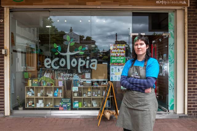 EcoTopia offers a range of sustainable products including kitchen and bathroom liquid refills, dried foods including herbs & spices, alongside sustainably made reusable items and locally handmade products
Pic: James Hardisty
