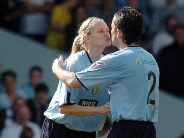 Lucy Ward shares a moment with Gary Kelly.