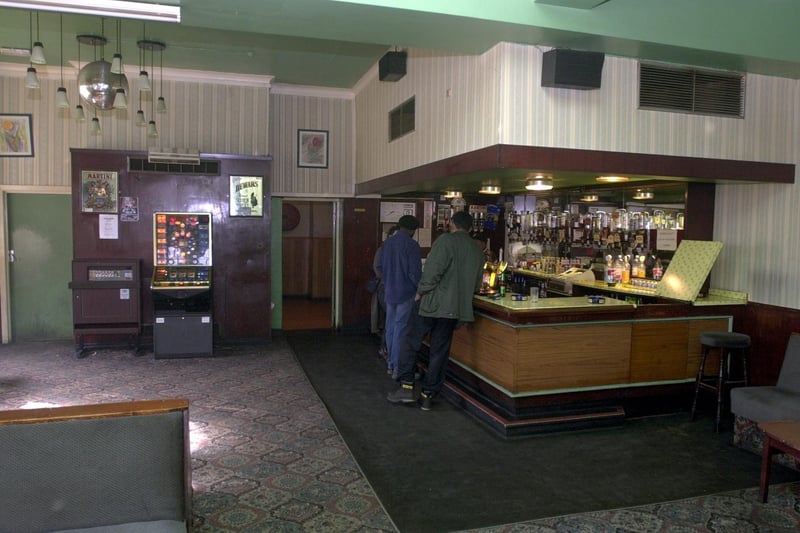 Inside the Hayfield Hotel. It opened as a family pub in 1965 and was demolished in November 2002 after becoming a magnet for drug dealing.
