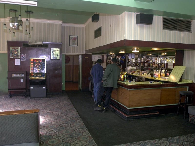 Inside the Hayfield Hotel. It opened as a family pub in 1965 and was demolished in November 2002 after becoming a magnet for drug dealing.