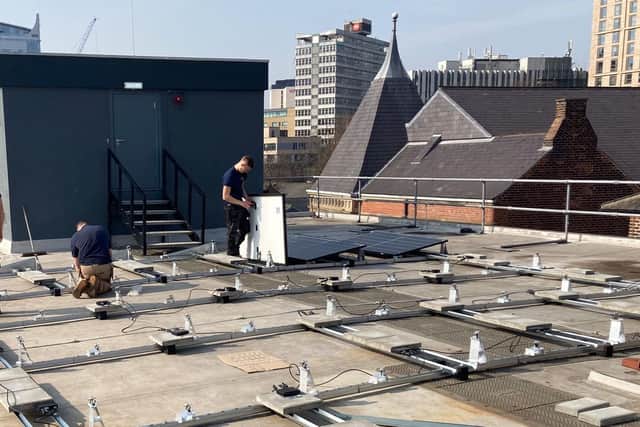 Opera North in Leeds recently commissioned Solec Energy Solutions to build a flat roof mount using solaredge optimizer technology (pictured).