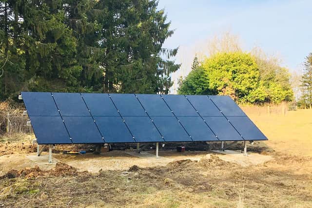 Pictured is completed ground mount solar panels, fitted by Solec Energy Solutions.