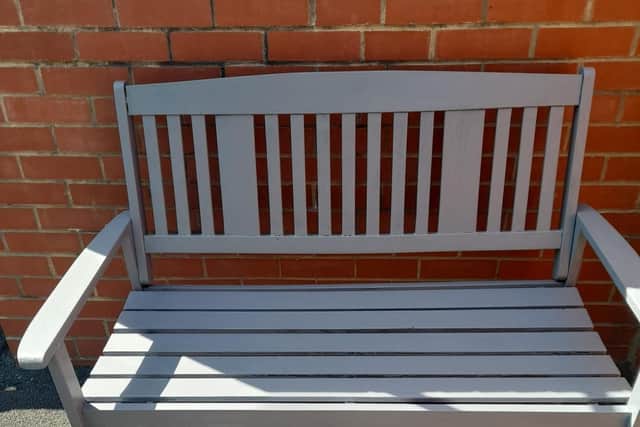 One of the benches honoured Michelle Dennison, who died in November 2021. Credit: Lee Brooks