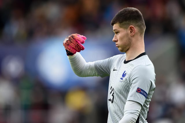 Goalkeeper Meslier actually featured at last summer's U21 Euros for France and has retained his place between the posts during this qualification campaign. He is now undisputed No. 1 for Les Bleuets and lays claim to ten U21 caps (Photo by Chris Ricco - UEFA/UEFA via Getty Images)