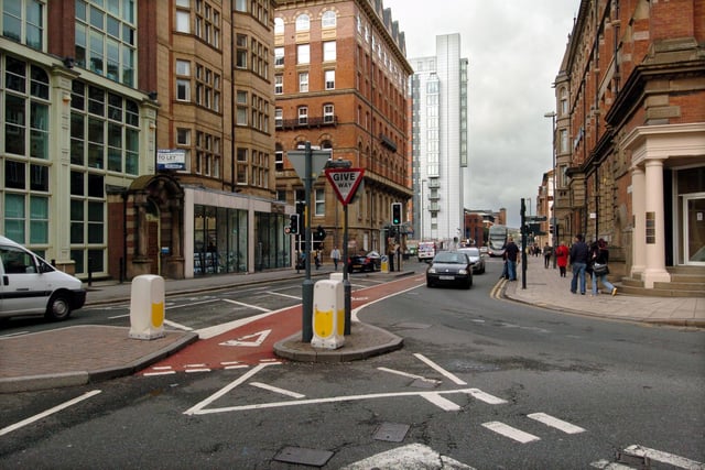 The issue of safer road junctions in city centre was in the spotlight in September 207 . Pictured is the junction of Wellington Street with King Street and Thirsk Row.