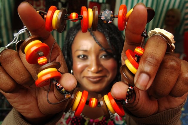 The Planet Leeds Festival which aimed to celebrate different world cultures was held in September 2007. Pictured is Natasha Harris with a bracelet from her stall Oobbaa Social enterprise.