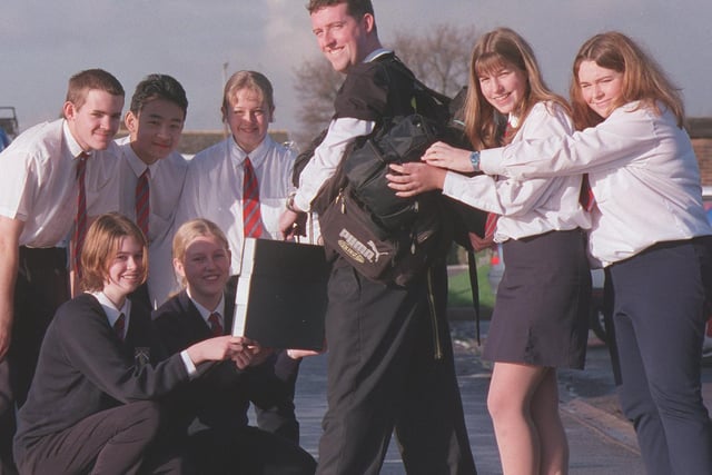 Garforth Community College Teacher Nick Hayman ended up loaded down with baggage in November 2000 when he volunteered to be a slave for a day for Year 11 students. It was all in aid of Children in Need.