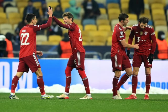 Roca returns from an ankle issue to play in a Champions League group stage win over Dynamo Kiev. The Spaniard makes four substitute appearances as Bayern Munich  progress to the quarter-finals.