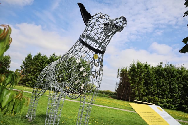 The Memorial Sculpture which sits outside the main entrance to the centre is looking great as some new ‘In Memory’ tags have been sent. 
Ordering a personalised tag is a wonderful way to remember someone special, both two and four-legged. And in turn, this tribute enables Dogs Trust to offer even more dogs a happy, healthy life. Find out more by visiting: https://www.dogstrust.org.uk/in-memory/memorial-tag/
