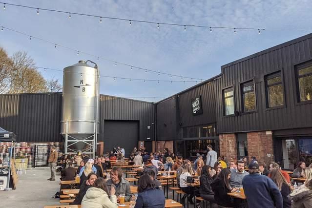 Springwell is a 21000 square foot brewery that has food stalls and plenty of beer to enjoy in the expansive outdoor seating area. DJs also perform vinyl sets at Springwell all weekend.