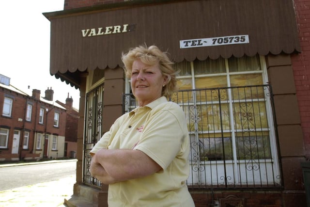 This Valerie Gilmore owner of a hair salon on Top Moor Side at Holbeck. She was planning on closing it down after 38 years owing to repeated vandalism on her property.