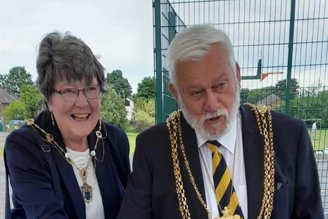 The new Lord Mayor Leeds, Coun Robert W Gettings, joined members of the Gildersome Action Group to mark the opening of the new Multi Use Games Area.