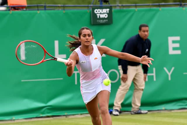 Naiktha Bains came within a point of winning the doubles final at the Ilkley Trophy (Picture: Simon Hulme)