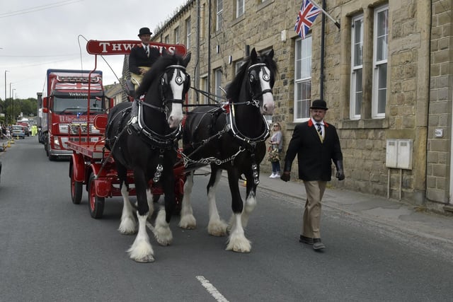 Thwaites Brewery horses take part in the parade.