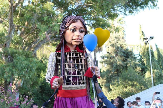 Little Amal, a giant puppet of a Syrian child refugee (Photo: The Walk Productions)