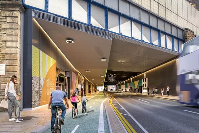 The temporary bus lane will extend the existing bus lane on the A653 into the city centre onto Victoria Road and Neville Street.