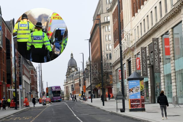 There were 2,122 violent and sexual offences in The Headrow and the surrounding streets in the city centre