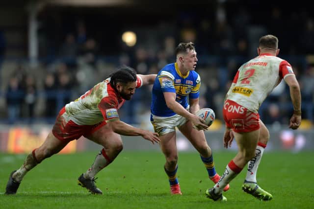 Jack Broadbent in action against St Helens this season. Picture by Bruce Rollinson.