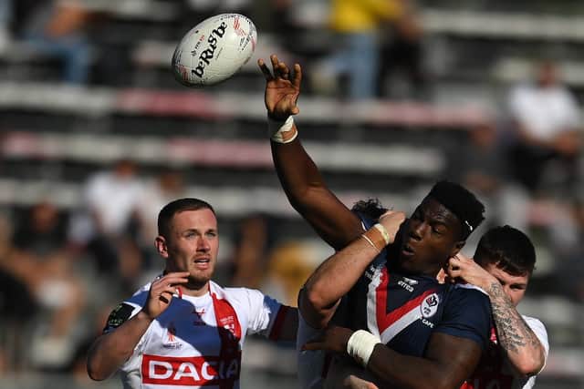 France international Justin Sangare has been linked with a move to Leeds Rhinos for next season. Picture: David Ramos/Getty Images.