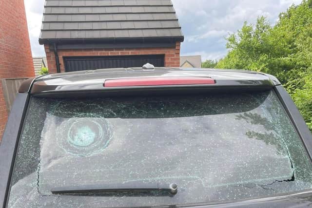 Gemma Park claims the golf balls have smashed through her car windows