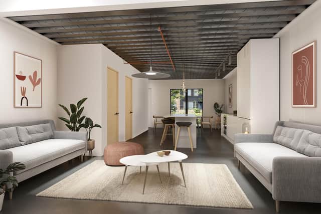 In the Aire Lofts apartments, some of the internal walls will also feature exposed wood.  This brings variety to the surfaces, and a natural yet contemporary feel to the spaces.
