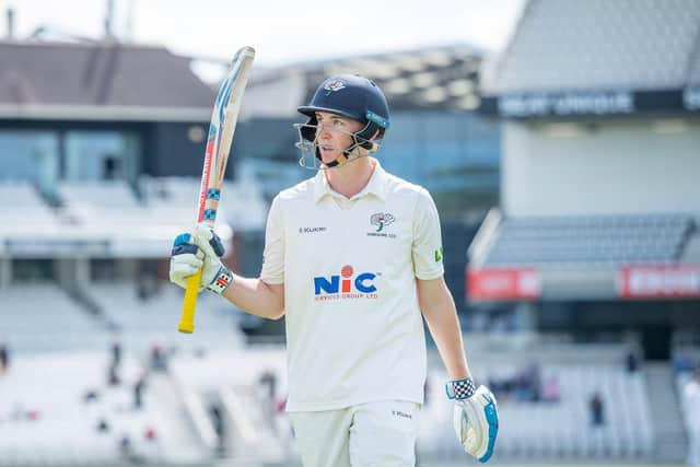 IN-FORM: Yorkshire's Harry Brook thanks the crowd for their support after he is dismissed for 194 against Kent. Picture by Allan McKenzie/SWpix.com