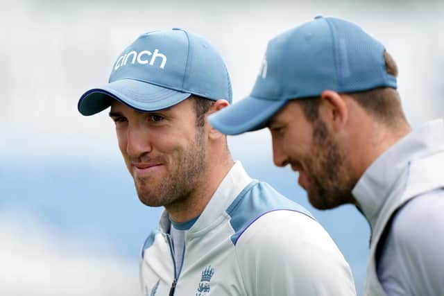 Craig Overton (left) and Jamie Overton - pictured during a nets session at Headingley Picture: Tim Goode/PA