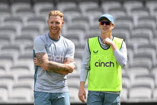 England captain Ben Stokes (left) missed Tuesday's practice session through illness, with Yorkshire's Harry Brook (right) next in line to step up if his skipper doesn't improve Picture: Gareth Copley/Getty Images