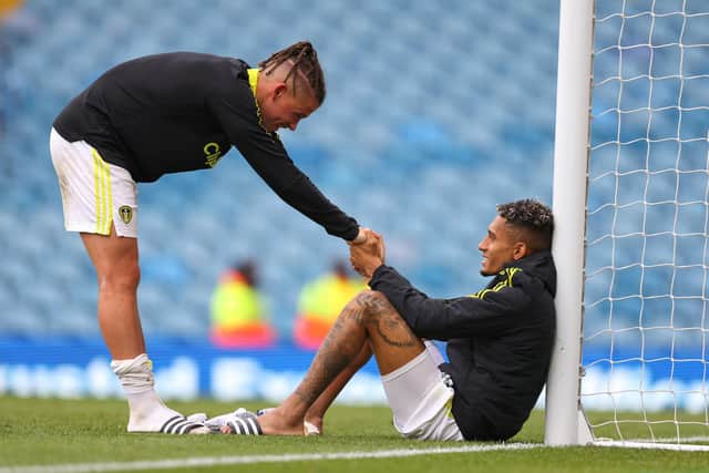 WANTED: Star Leeds United duo Kalvin Phillips, left, and Raphinha, right, who are both on the summer wish-lists of Champions League sides.
Photo by Robbie Jay Barratt - AMA/Getty Images.