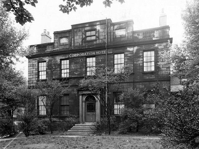 The Corporation Hotel on Camp Road pictured in May 1950. It was formerly known as Campfield House, and was a private home. It was owned by Leeds Corporation for about 100 years, and in 1941 was leased to a brewery.