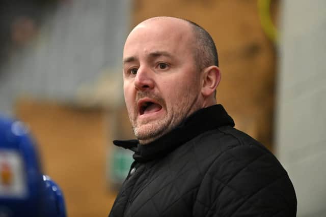Ryan Aldridge - the 
Leeds Knights head coach was keen to get Ethan Hehir back on board for the 2022-23 NIHL National season. Picture: Bruce Rollinson