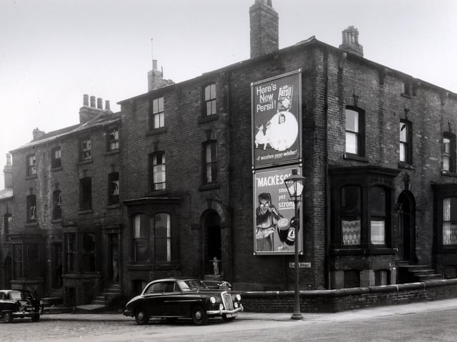 The junction of Samuel Street, to the left, and Camp Road in April 1958. Have you noticed the child is in the doorway?