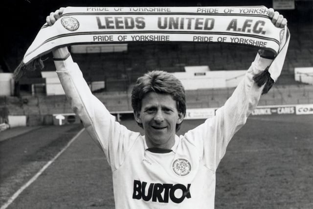 Gordon Strachan pictured when he signed in 1989.