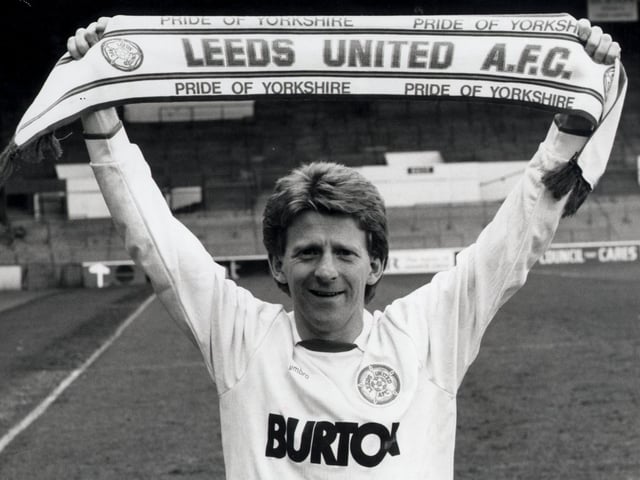 Gordon Strachan pictured when he signed in 1989.