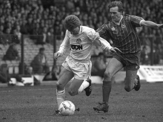 Gordon Strachan on his Leeds United debut against Portsmouth in March 1989.
