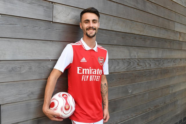IN: Fabio Vieira, pictured, (Porto); Marquinhos (Sao Paulo).
OUT: Alexandre Lacazette (Lyon) the stand-out from five departures, four players out on loan.
Photo by Stuart MacFarlane/Arsenal FC via Getty Images.
