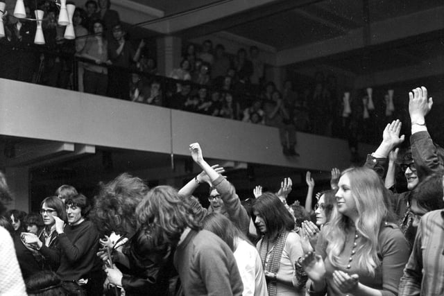 The audience watching The Who at the University of Leeds Refectory in February 1970.