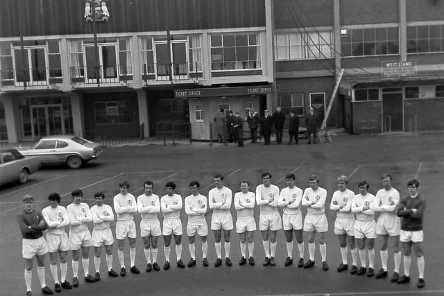 The Leeds United team at Elland Road.