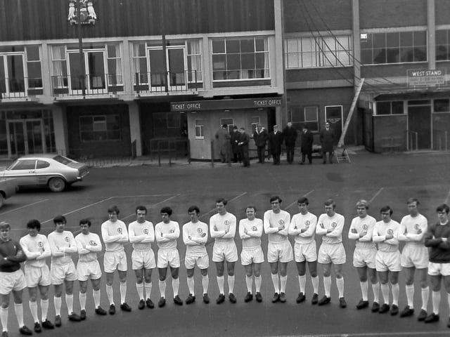 The Leeds United team at Elland Road.