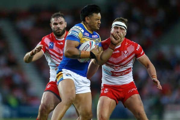 Zane Tetevano was sent-off for the second time in his Leeds career, both at St Helens. Picture by Ed Sykes/SWpix.com.