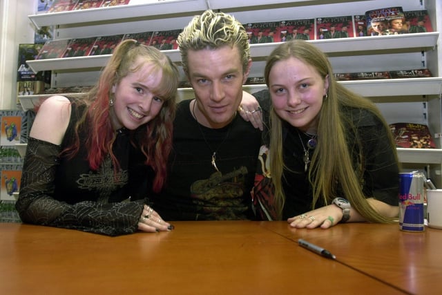 Fans flocked to see Buffy star James Marsters who visited Forbidden Planet comic shop in Leeds city centre. He is pictured with Kelly Sewell (left) and Jennifer Lewis.