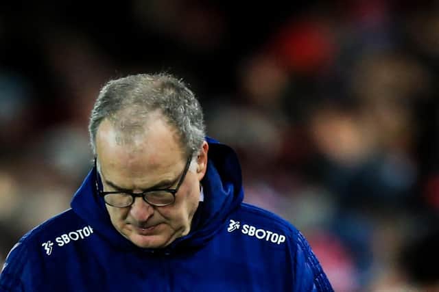 Marcelo Bielsa left Leeds United after almost four years in February (Photo by LINDSEY PARNABY/AFP via Getty Images)