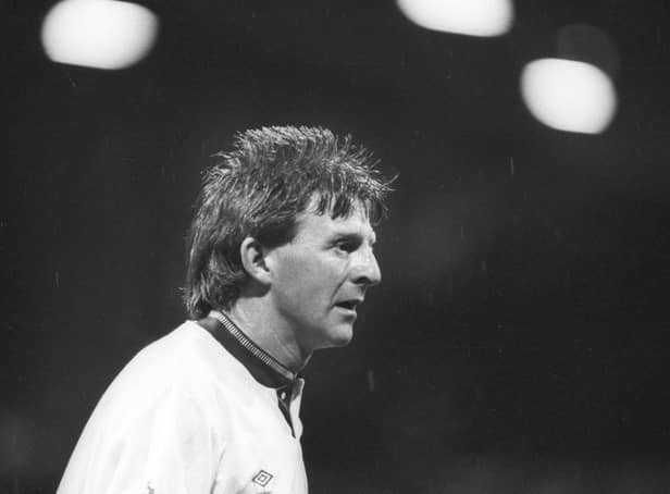 Gordan Strachan pictured during the Rumbelows Cup fifth round clash against Manchester United at Elland Road in January 1992.