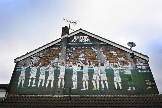 MURAL: Leeds United artwork has sprung up all around the city and the wider West Yorkshire region over the past few years (Photo by PAUL ELLIS/AFP via Getty Images)
